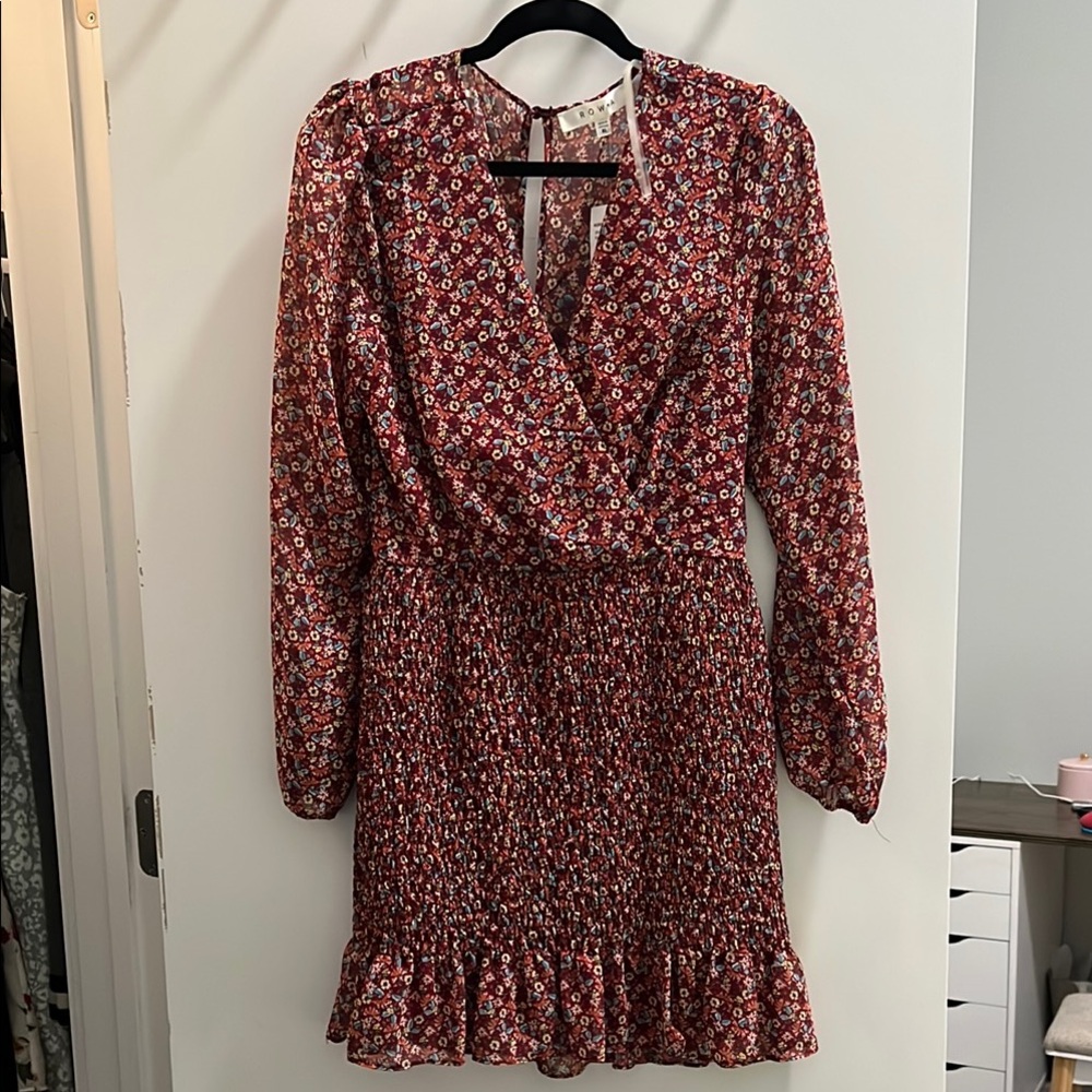 ROW A Floral Long Sleeve Dress NWT